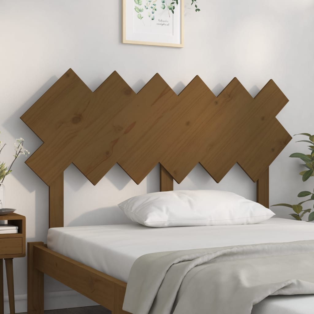Uzglavlje za krevet boja meda 132x3x81 cm masivna borovina