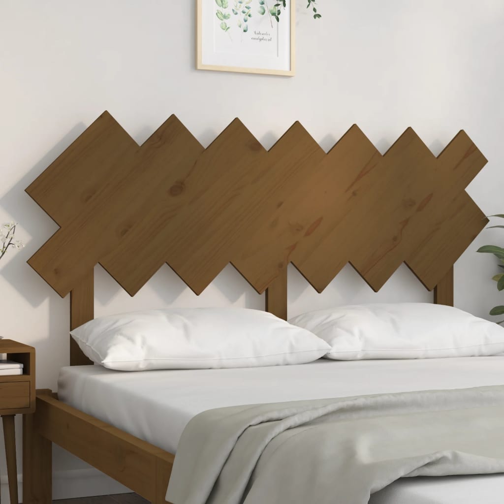 Uzglavlje za krevet boja meda 141x3x80,5 cm masivna borovina