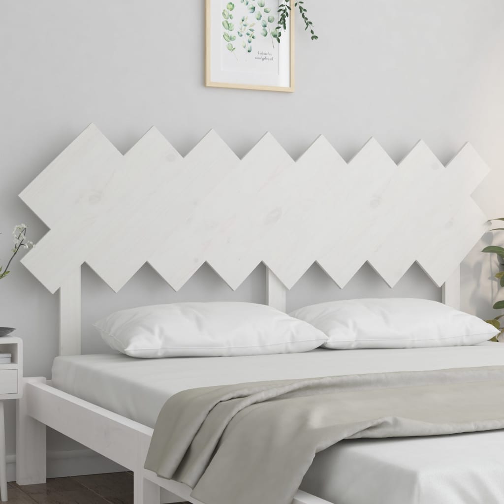 Uzglavlje za krevet Bijela 159,5x3x80,5 cm od masivne borovine