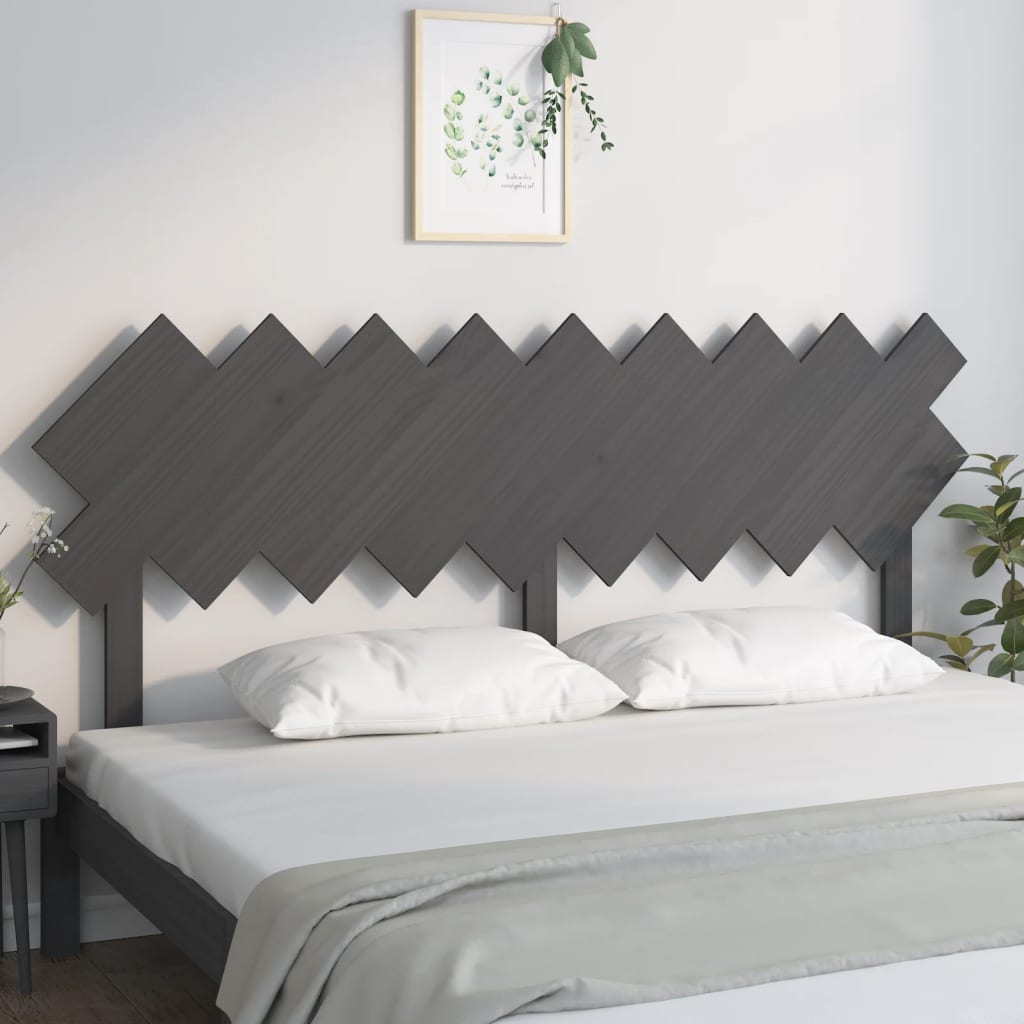 Uzglavlje za krevet sivi 178x3x80,5 cm od masivne borovine