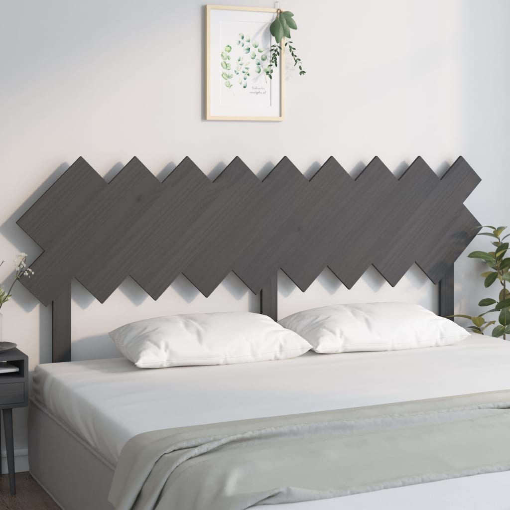 Uzglavlje za krevet sivi 178x3x80,5 cm od masivne borovine