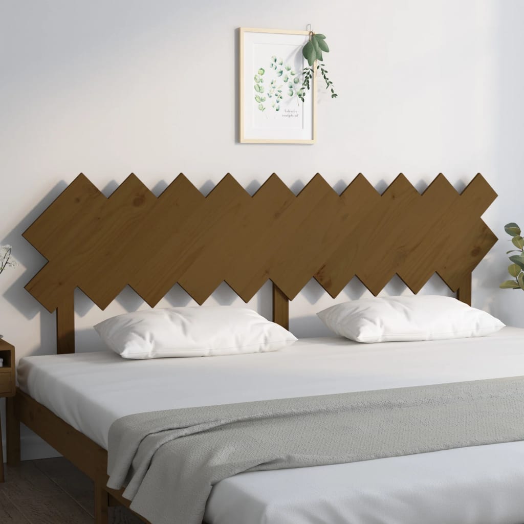 Uzglavlje za krevet boja meda 196x3x80,5 cm masivna borovina