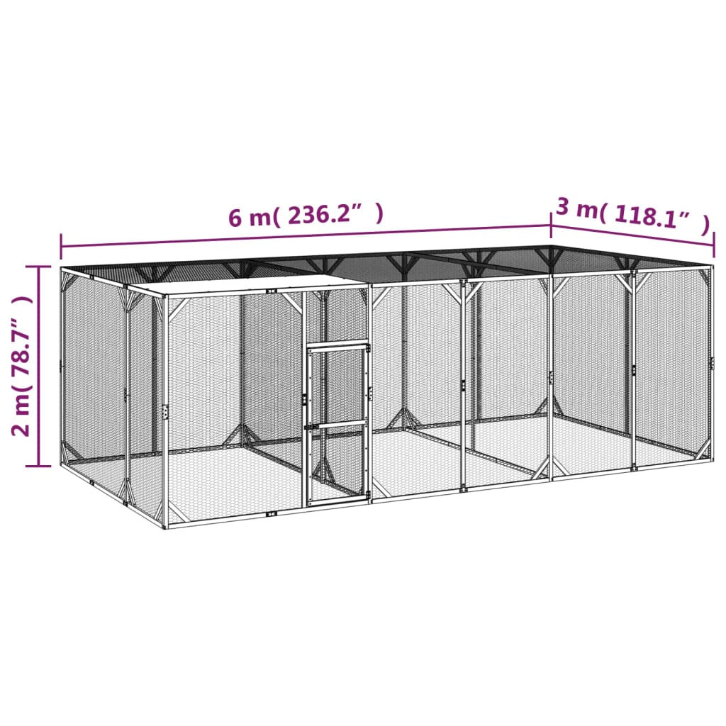 Kokošinjac 600 x 300 x 200 cm od impregnirane masivne borovine