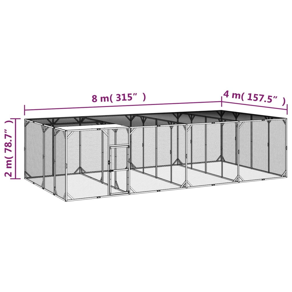 Kokošinjac 800x400x200 cm od impregnirane masivne borovine