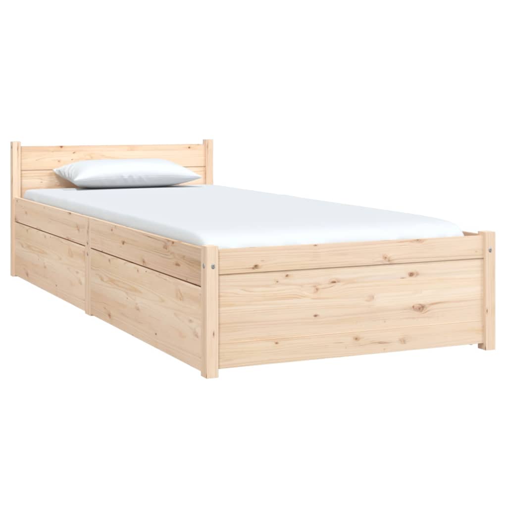 Okvir za krevet s ladicama 75 x 190 cm jednokrevetni