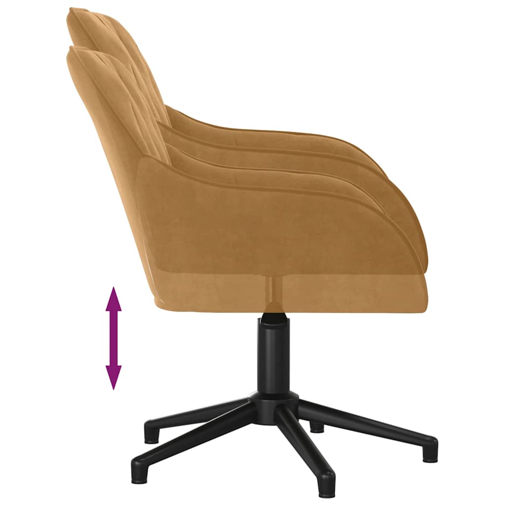 Okretne blagovaonske stolice 2 kom smeđe baršunaste