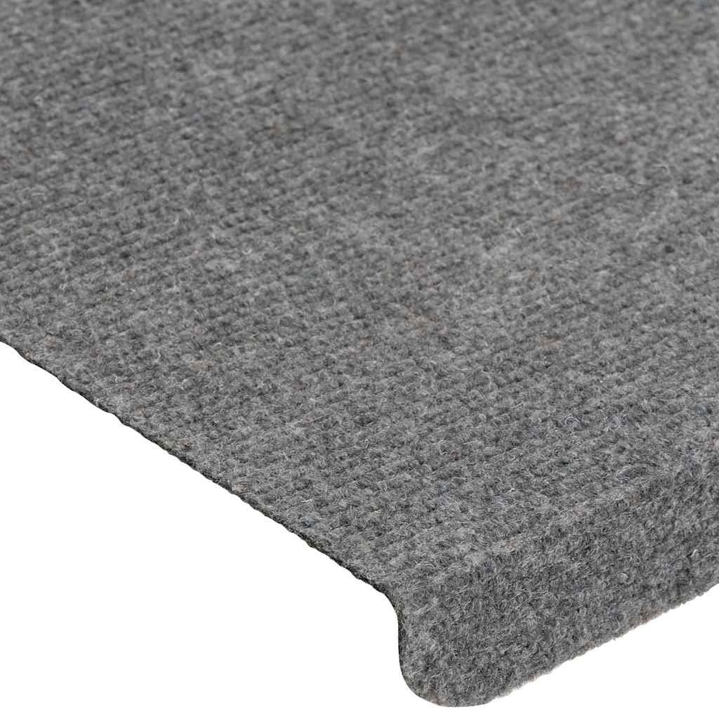 Samoljepljivi otirači za stepenice 15 kom 65x24,5x3,5 cm sivi