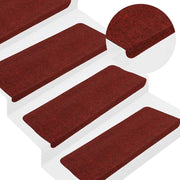 Samoljepljivi otirači za stepenice 15 kom 65x24,5x3,5 cm crveni
