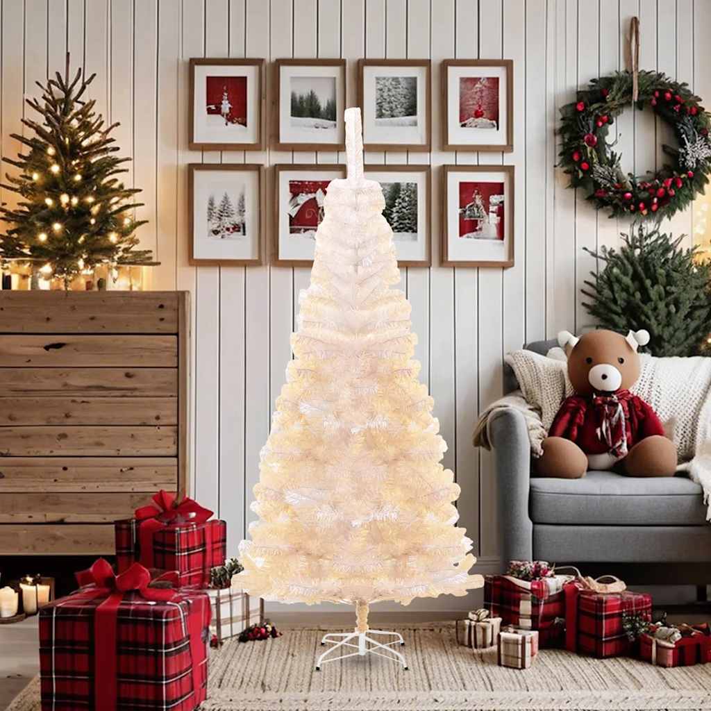 Umjetno božićno drvce s obojenim vrhovima bijelo 180 cm PVC