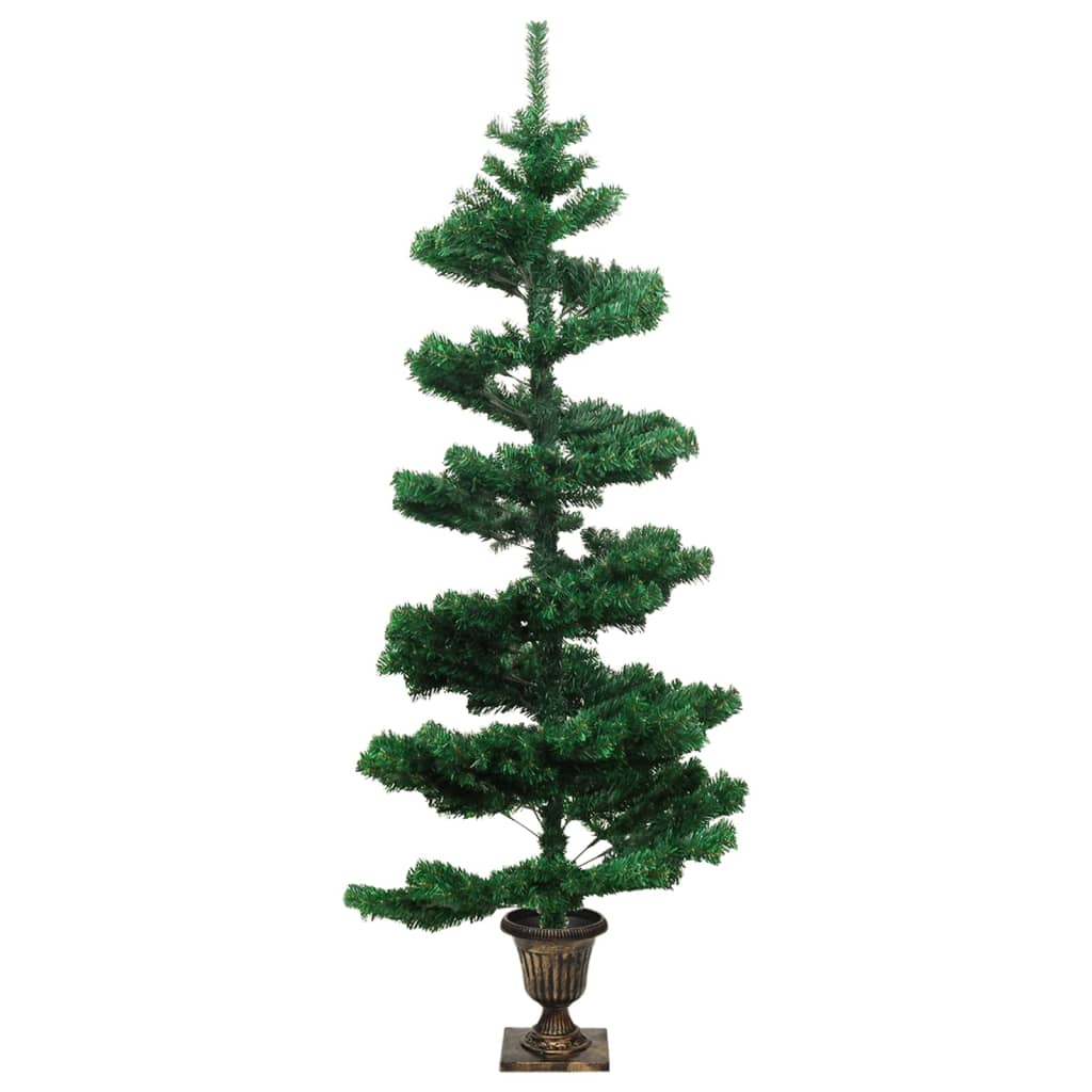 Spiralno osvijetljeno božićno drvce s posudom zeleno 120 cm PVC