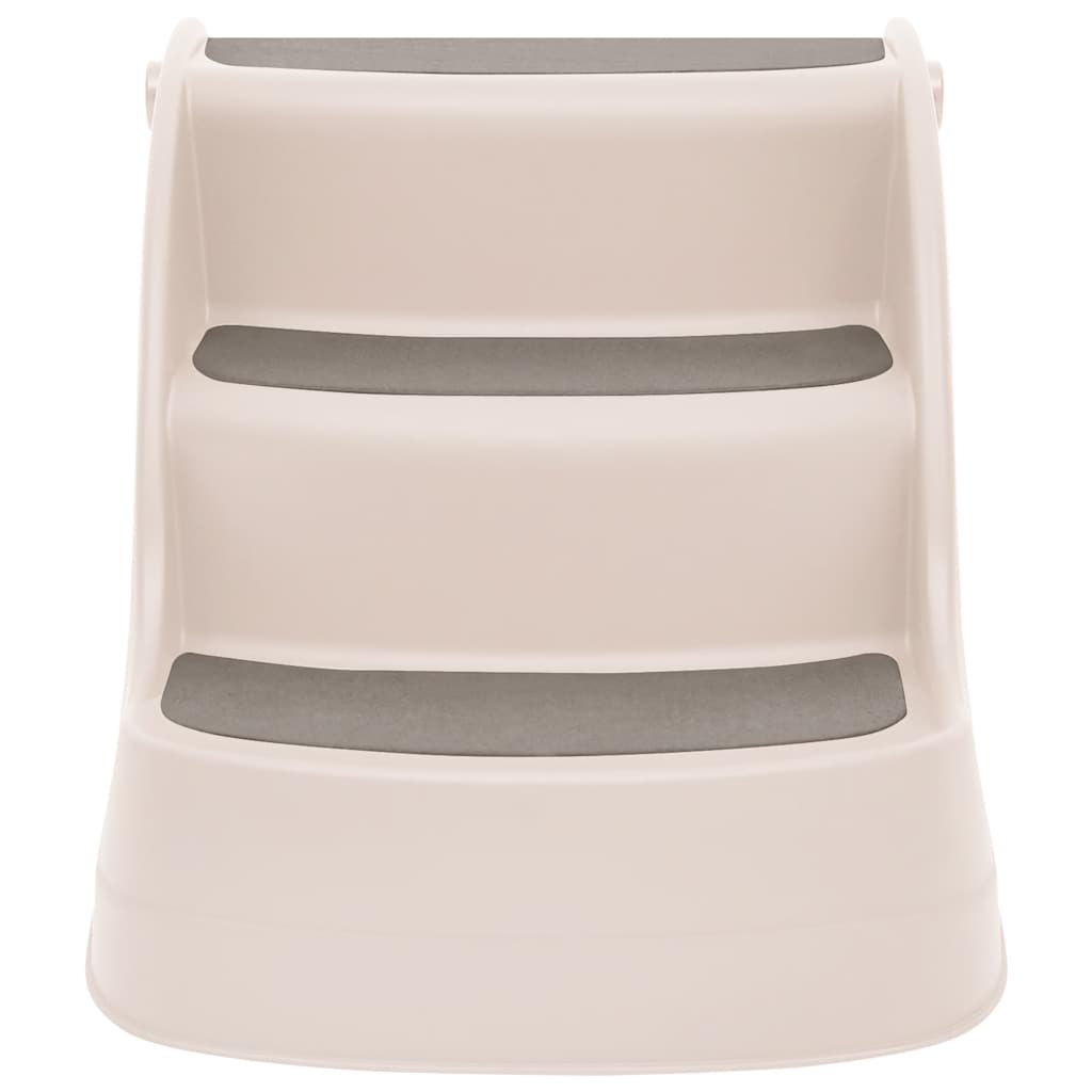 Sklopive ljestve za pse s 3 stepenice krem 50x38x38 cm plastika