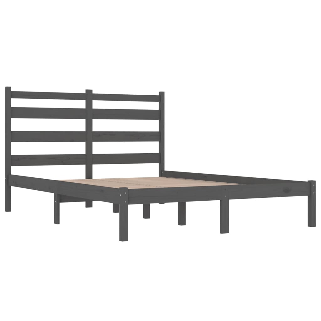 Okvir za krevet od masivne borovine sivi 200 x 200 cm