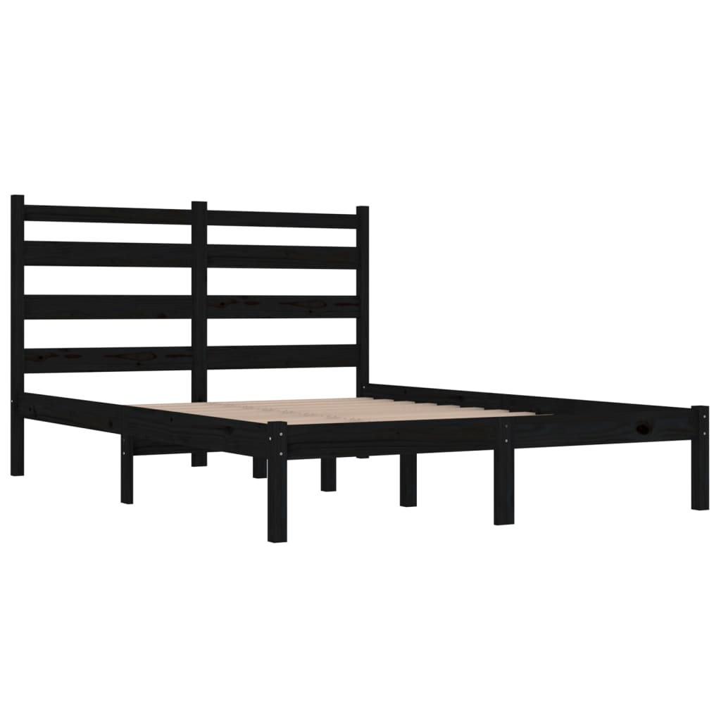 Okvir za krevet od masivne borovine crni 200 x 200 cm