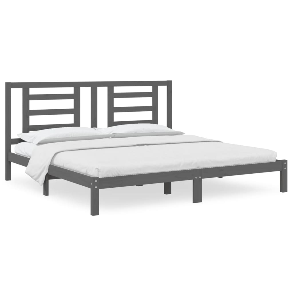 Okvir za krevet od masivne borovine sivi 200 x 200 cm
