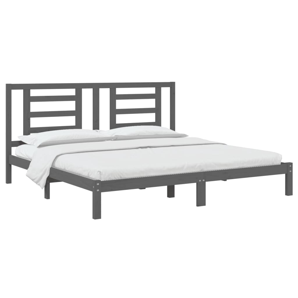 Okvir za krevet od masivne borovine sivi 200 x 200 cm