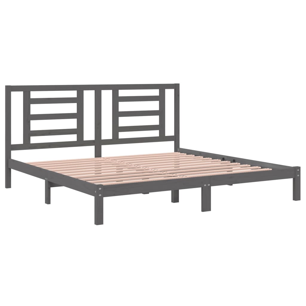Okvir za krevet od masivne borovine sivi 200 x 200 cm