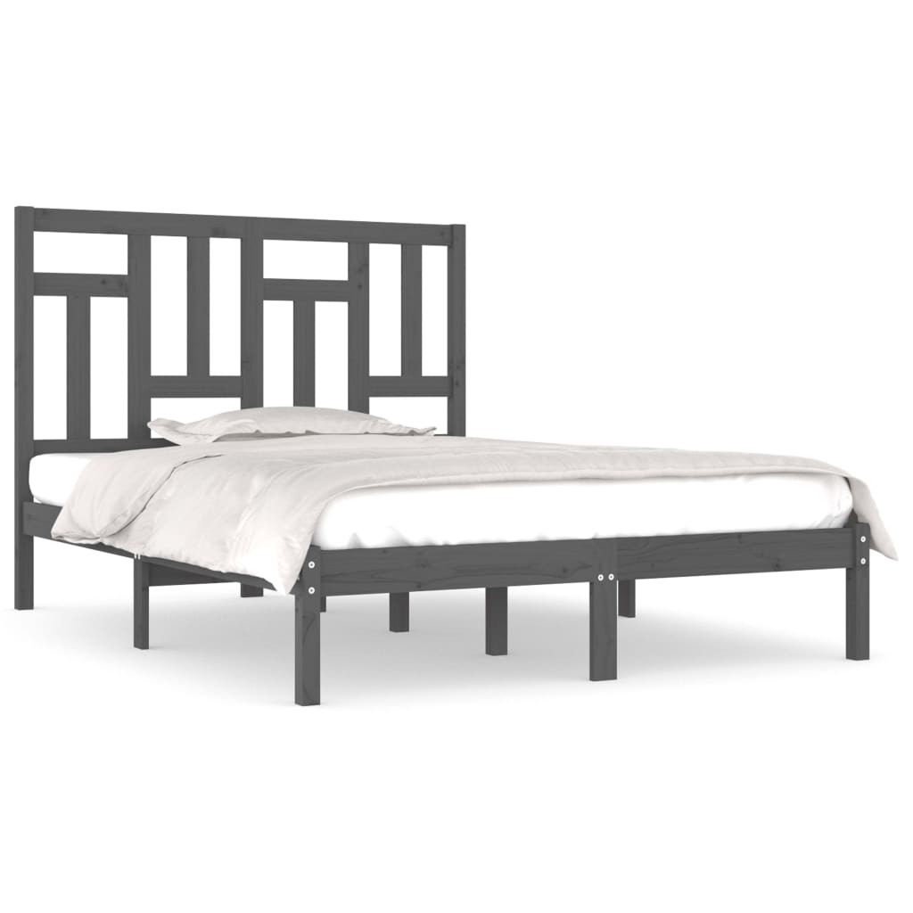 Okvir za krevet od masivne borovine sivi 200 x 200 cm