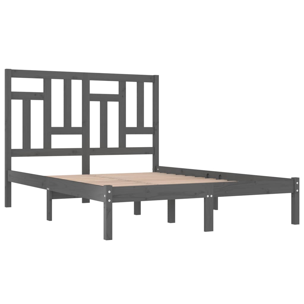 Okvir za krevet od masivne borovine sivi 200 x 200 cm