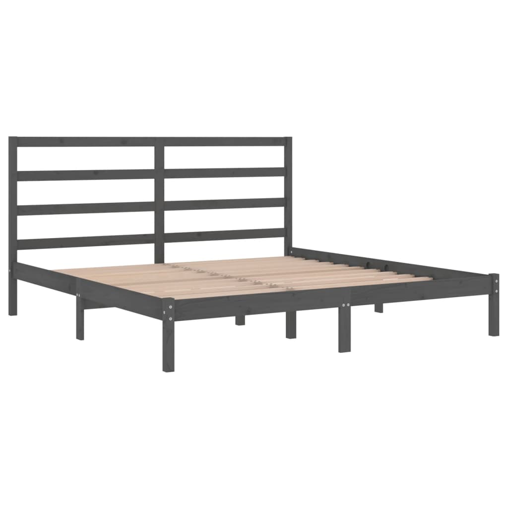 Okvir za krevet od masivne borovine sivi 200 x 200 cm