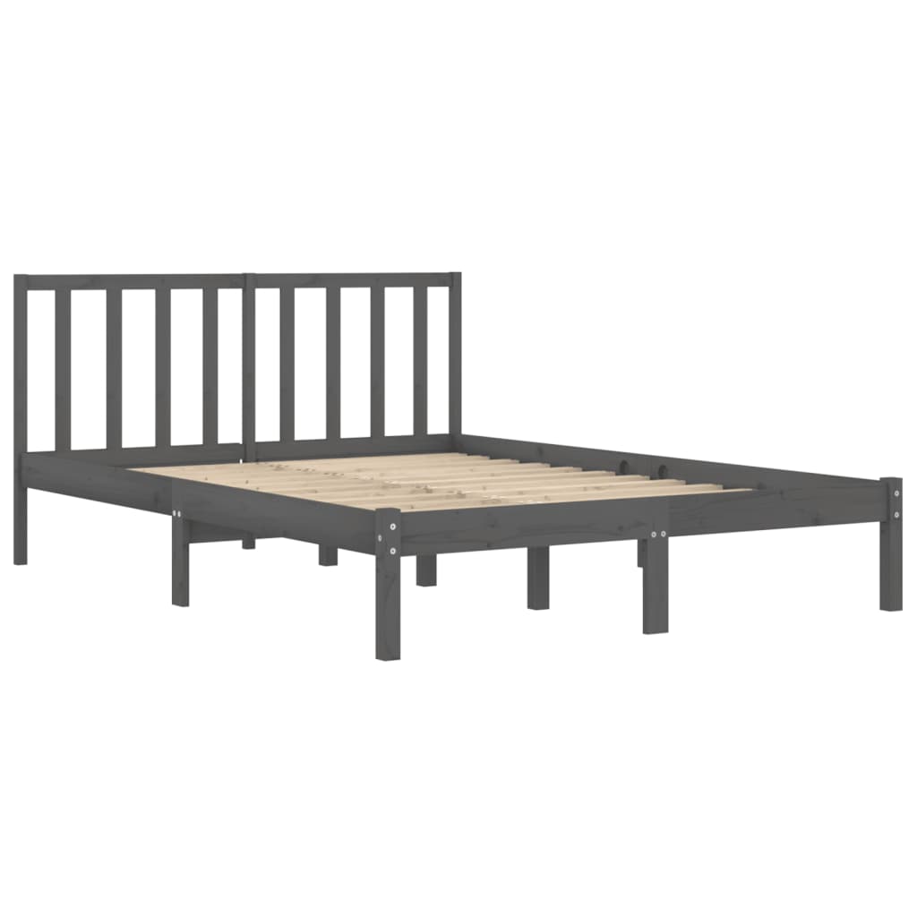 Okvir za krevet od masivne borovine sivi 200 x 200 cm