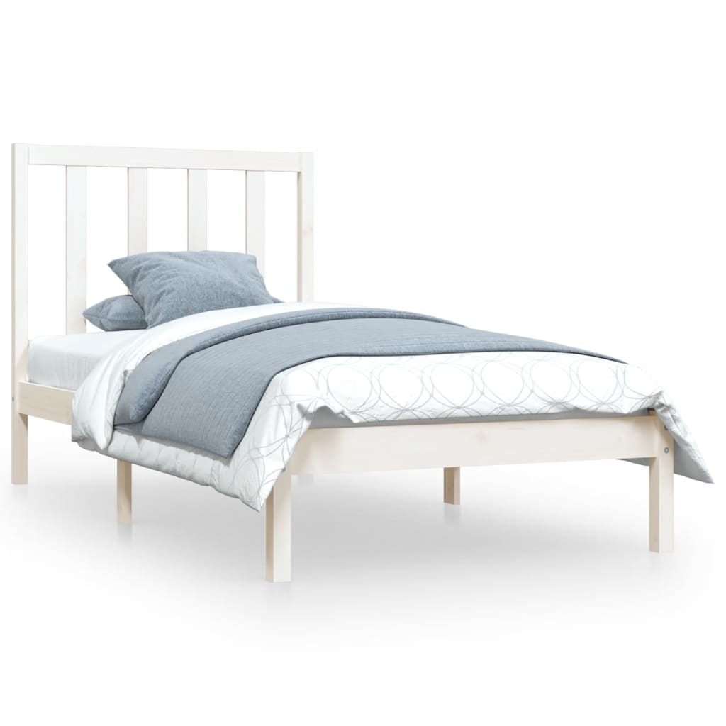 Okvir za krevet od borovine bijeli 75x190 cm jednokrevetni