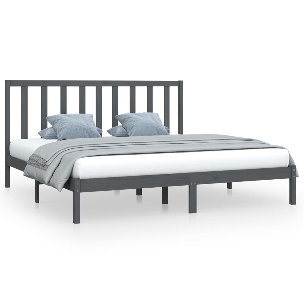 Okvir za krevet od masivne borovine sivi 200 x 200 cm