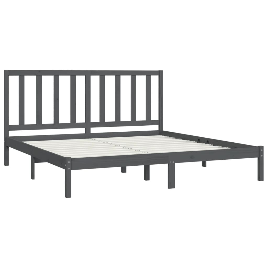 Okvir za krevet od masivne borovine sivi 200 x 200 cm