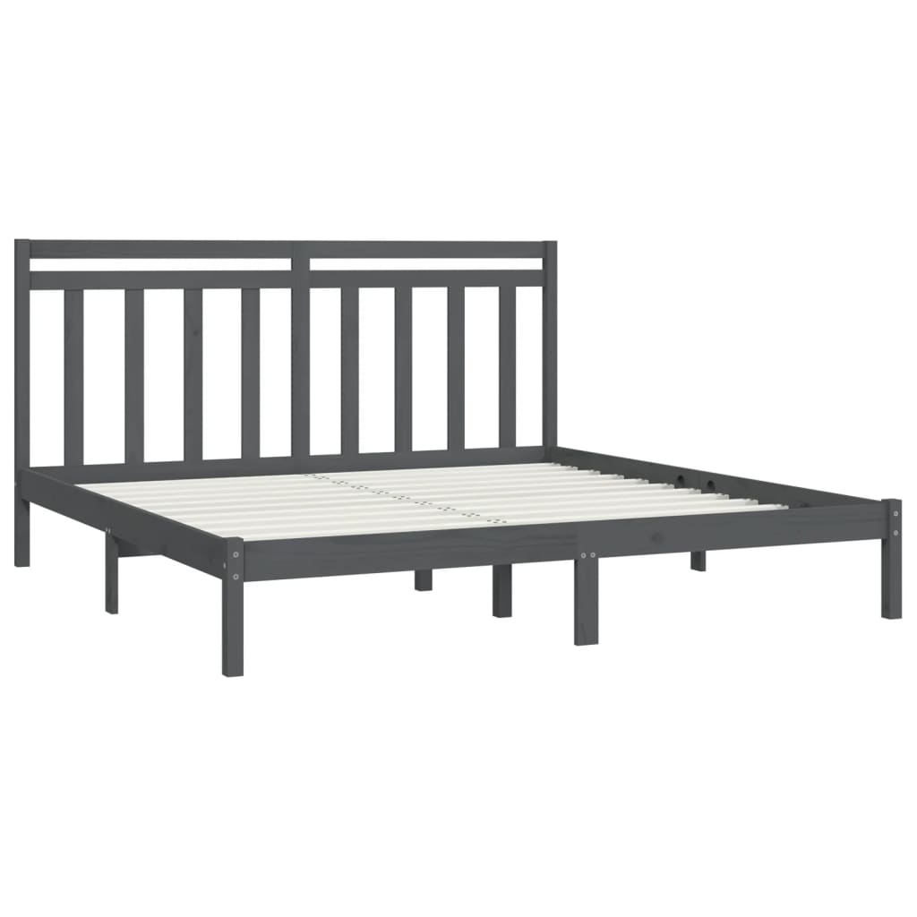 Okvir za krevet od masivne borovine sivi 200 x 200 cm