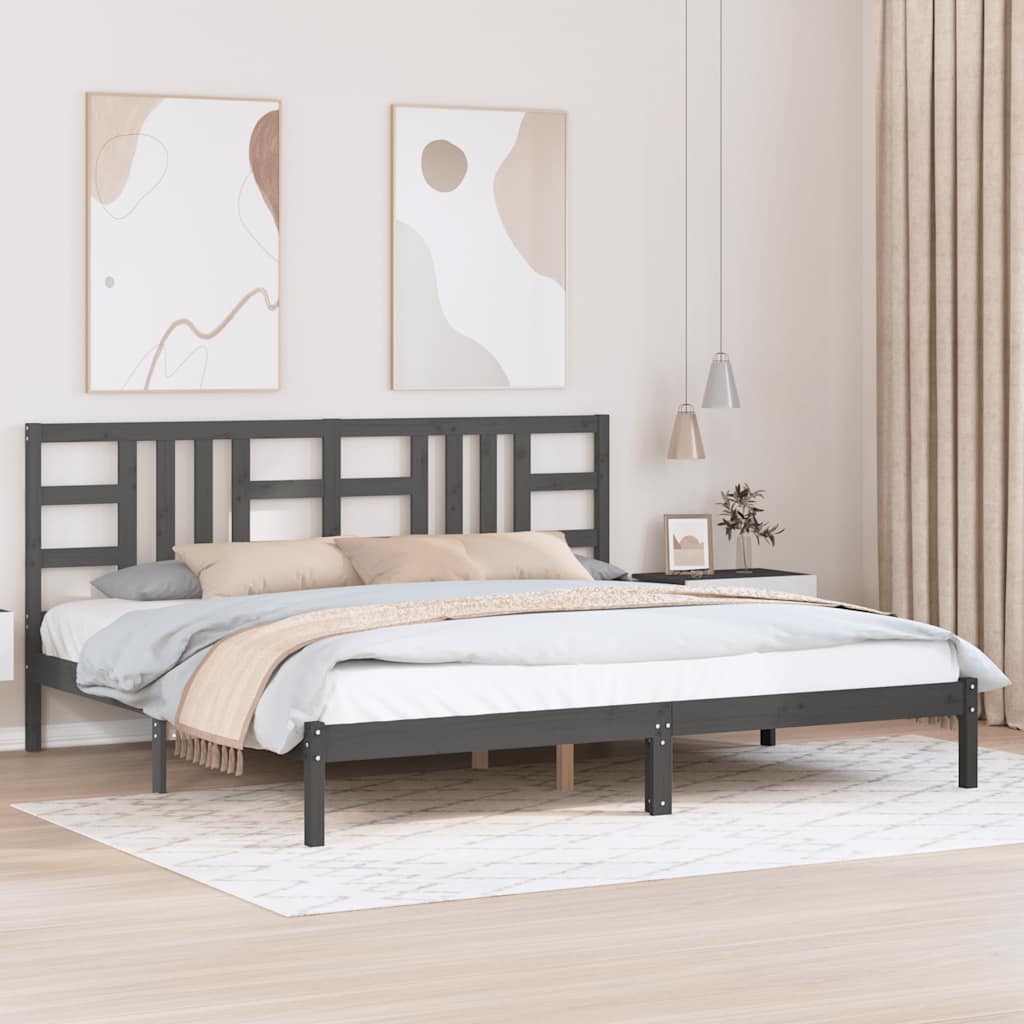Okvir za krevet od masivne borovine sivi 200 x 200 cm