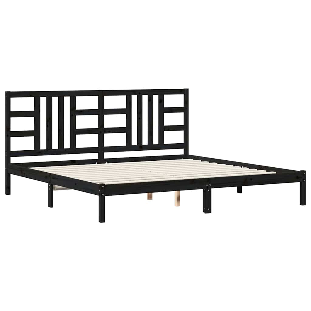 Okvir za krevet od masivne borovine crni 200 x 200 cm