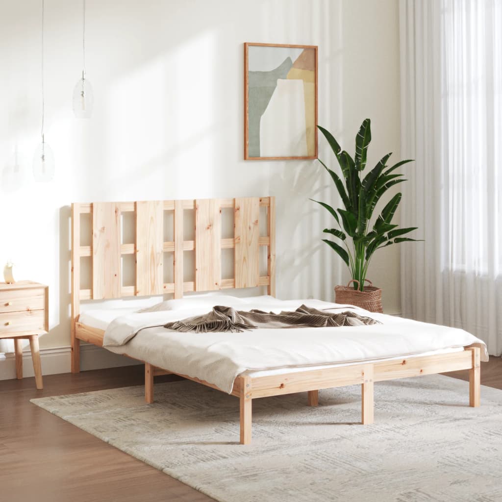 Okvir za krevet od masivnog drva 135 x 190 cm bračni