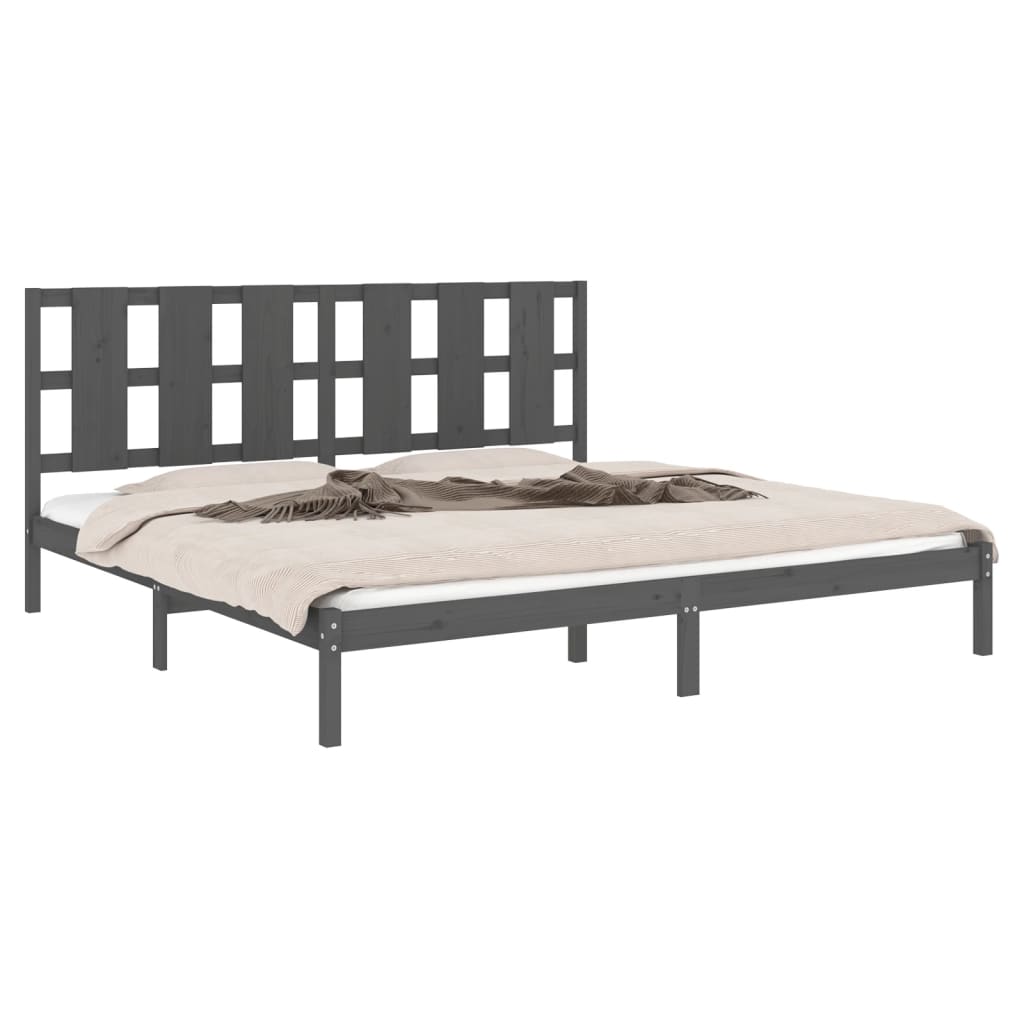 Okvir za krevet od masivne borovine sivi 200 x 200 cm