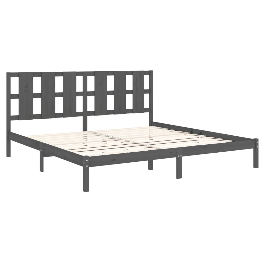 Okvir za krevet od masivne borovine sivi 200 x 200 cm