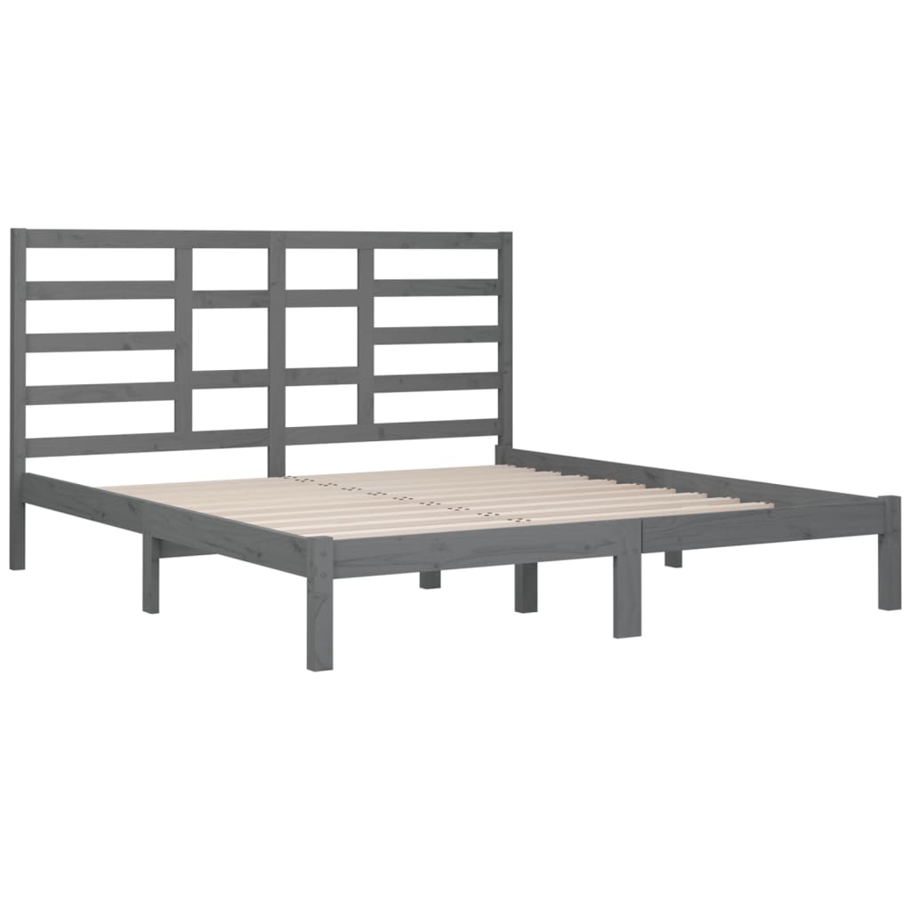 Okvir za krevet od masivne borovine sivi 200 x 200 cm