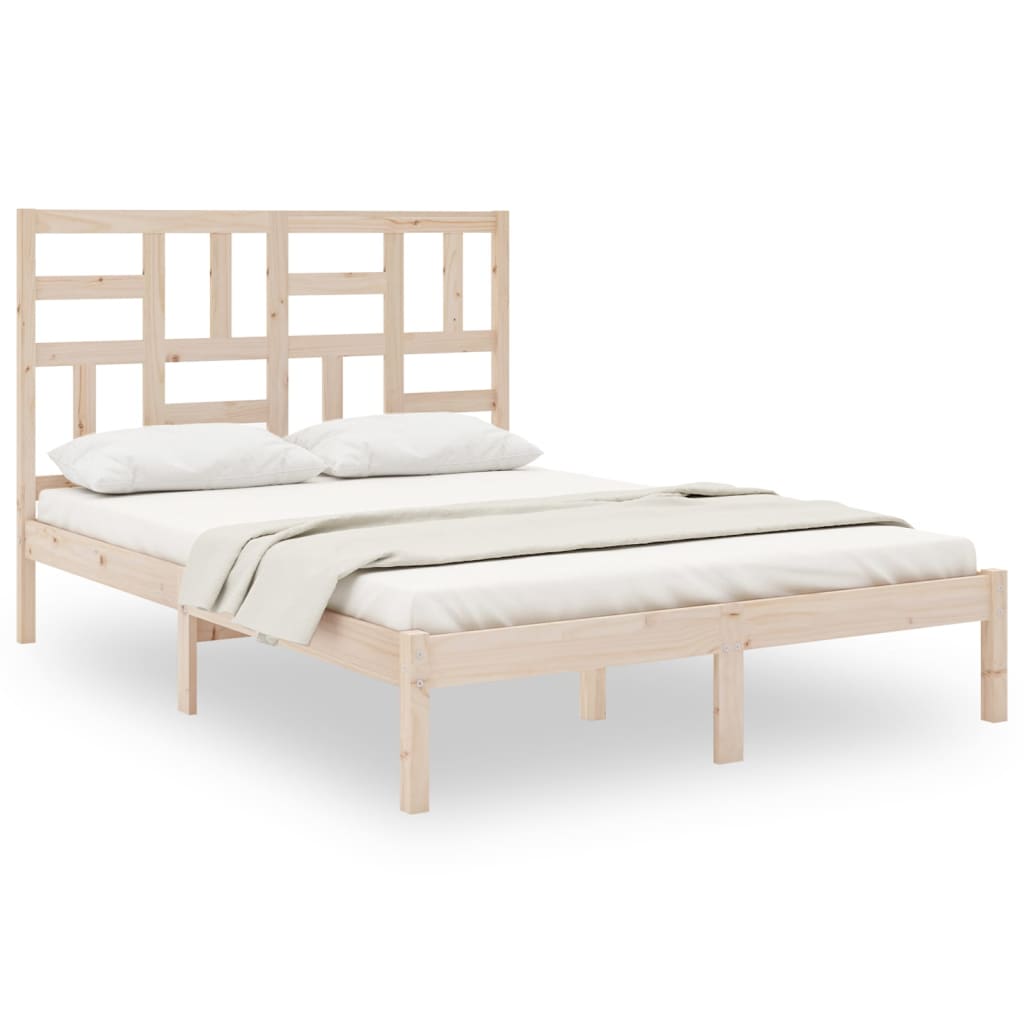 Okvir za krevet od masivnog drva 135 x 190 cm bračni