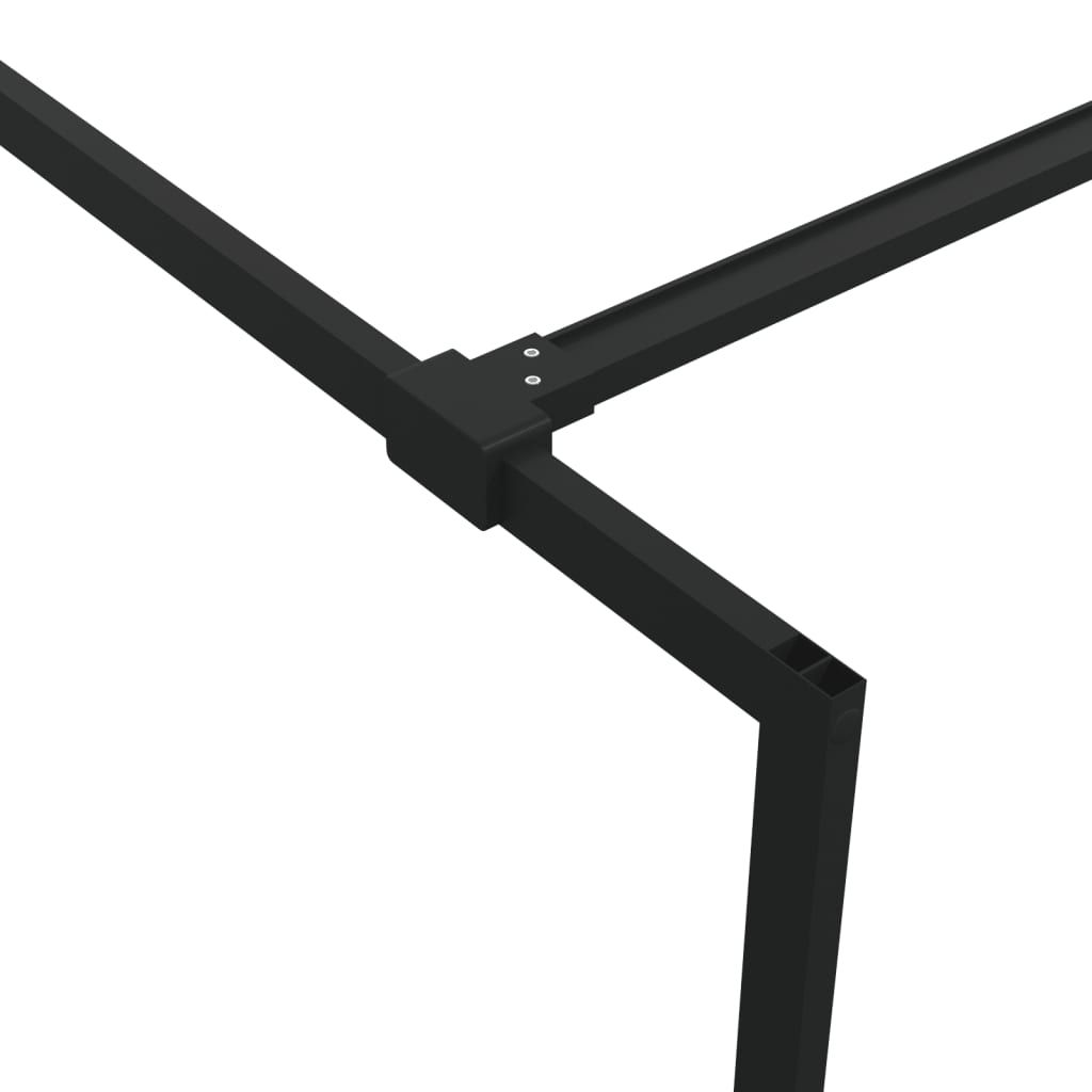 Pregrada za tuš crna 80 x 195 cm s napola mutnim staklom ESG