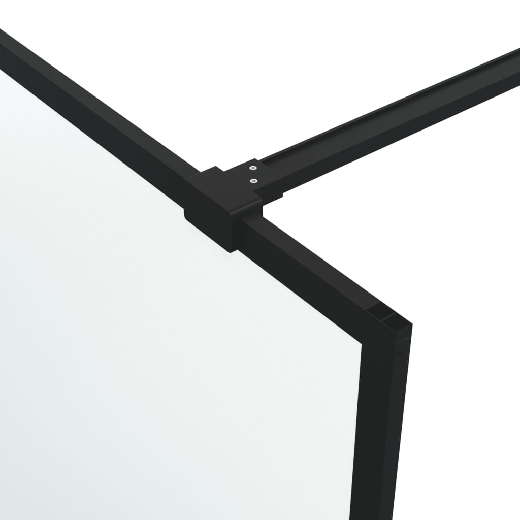 Pregrada za tuš crna 80 x 195 cm s mutnim staklom ESG