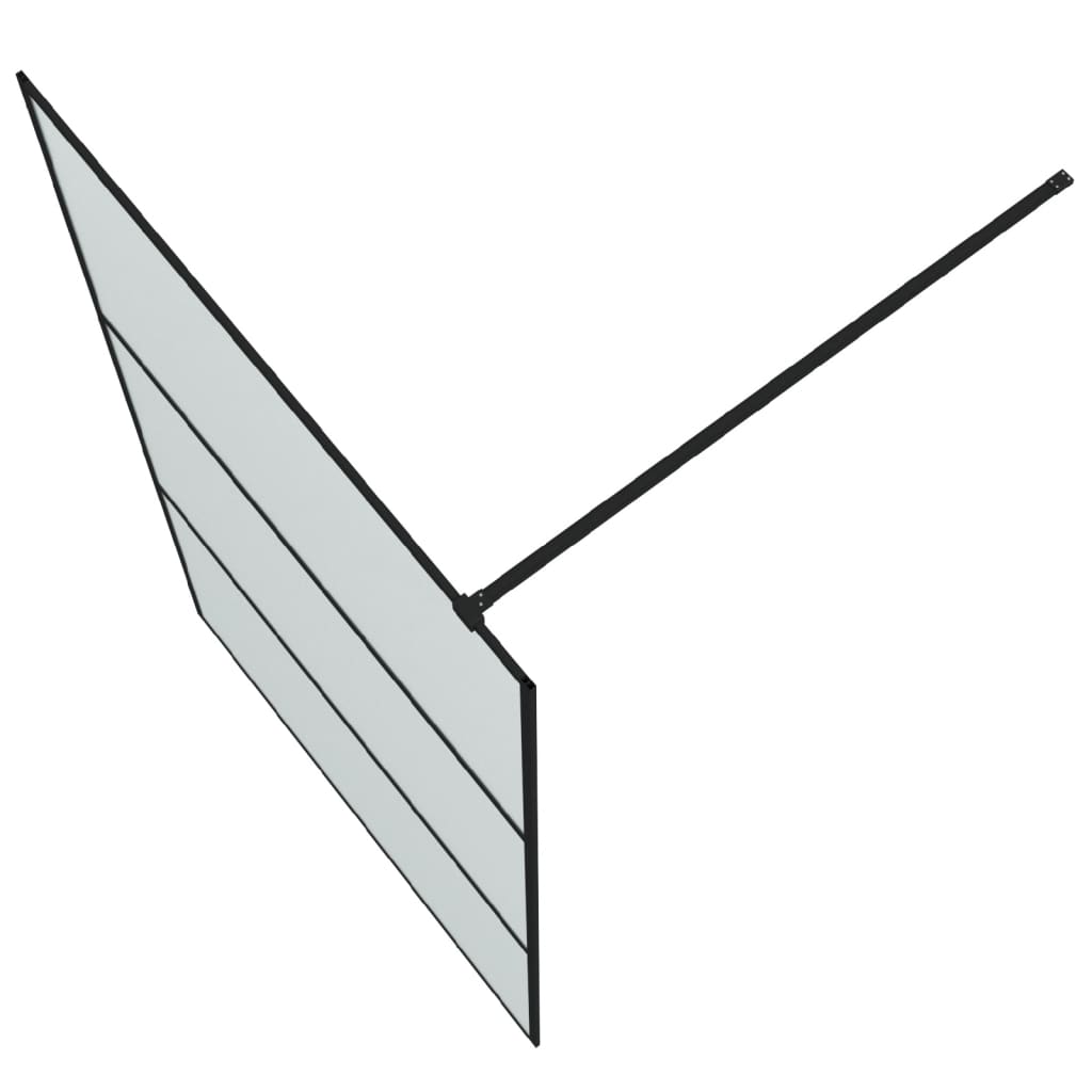 Pregrada za tuš crna 115 x 195 cm s mutnim staklom ESG