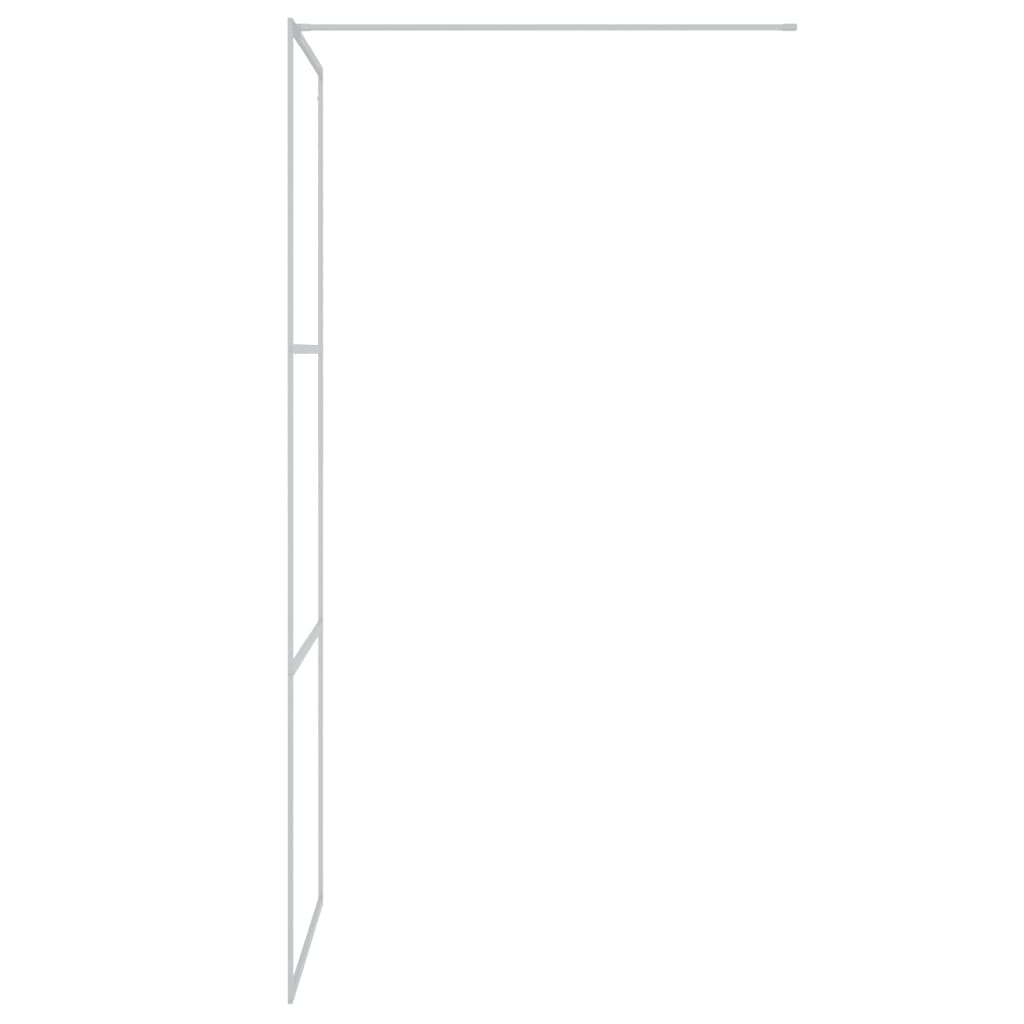 Pregrada za tuš srebrna 80 x 195 cm s prozirnim staklom ESG
