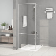 Pregrada za tuš srebrna 80 x 195 cm s prozirnim staklom ESG