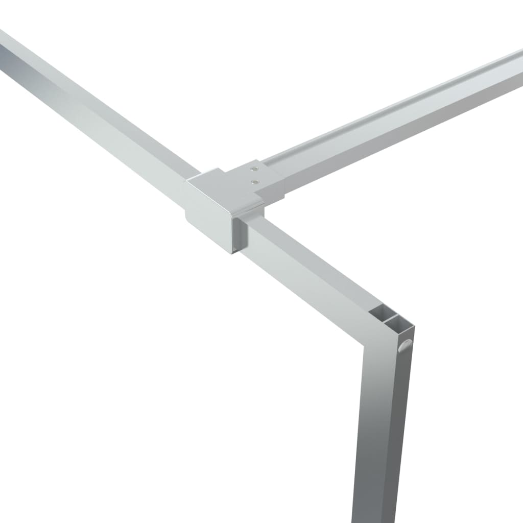 Pregrada za tuš srebrna 90 x 195 cm s prozirnim staklom ESG