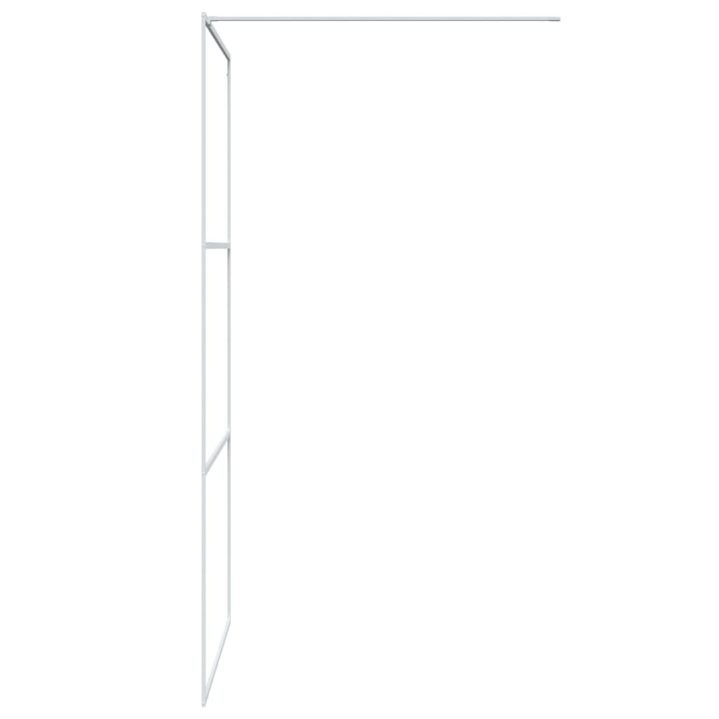 Pregrada za tuš bijela 100 x 195 cm s prozirnim staklom ESG