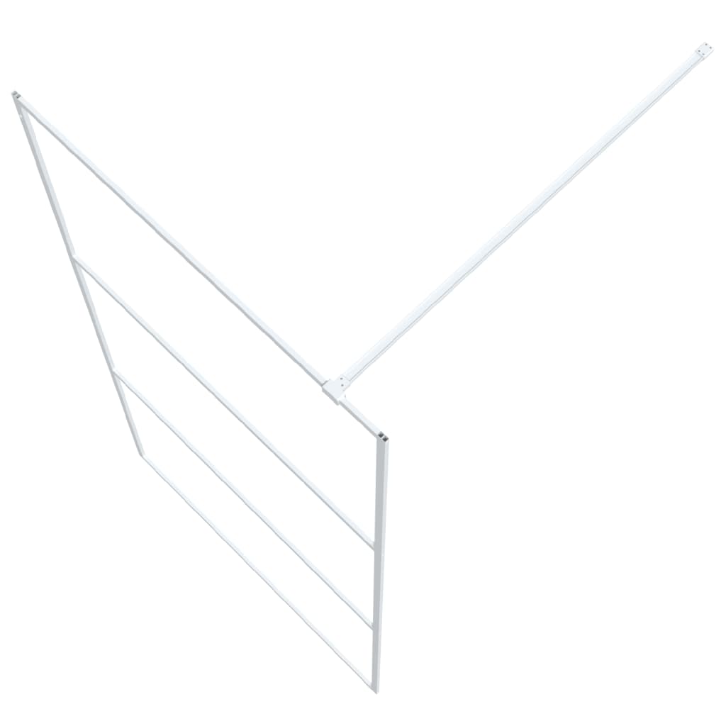 Pregrada za tuš bijela 100 x 195 cm s prozirnim staklom ESG