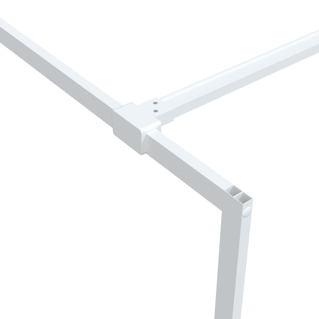Pregrada za tuš bijela 140 x 195 cm s prozirnim staklom ESG