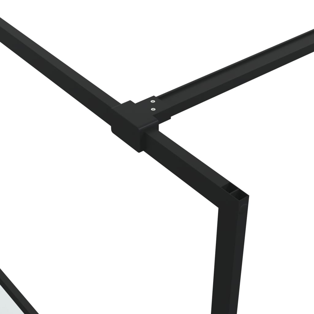 Pregrada za tuš crna 80 x 195 cm s napola mutnim staklom ESG