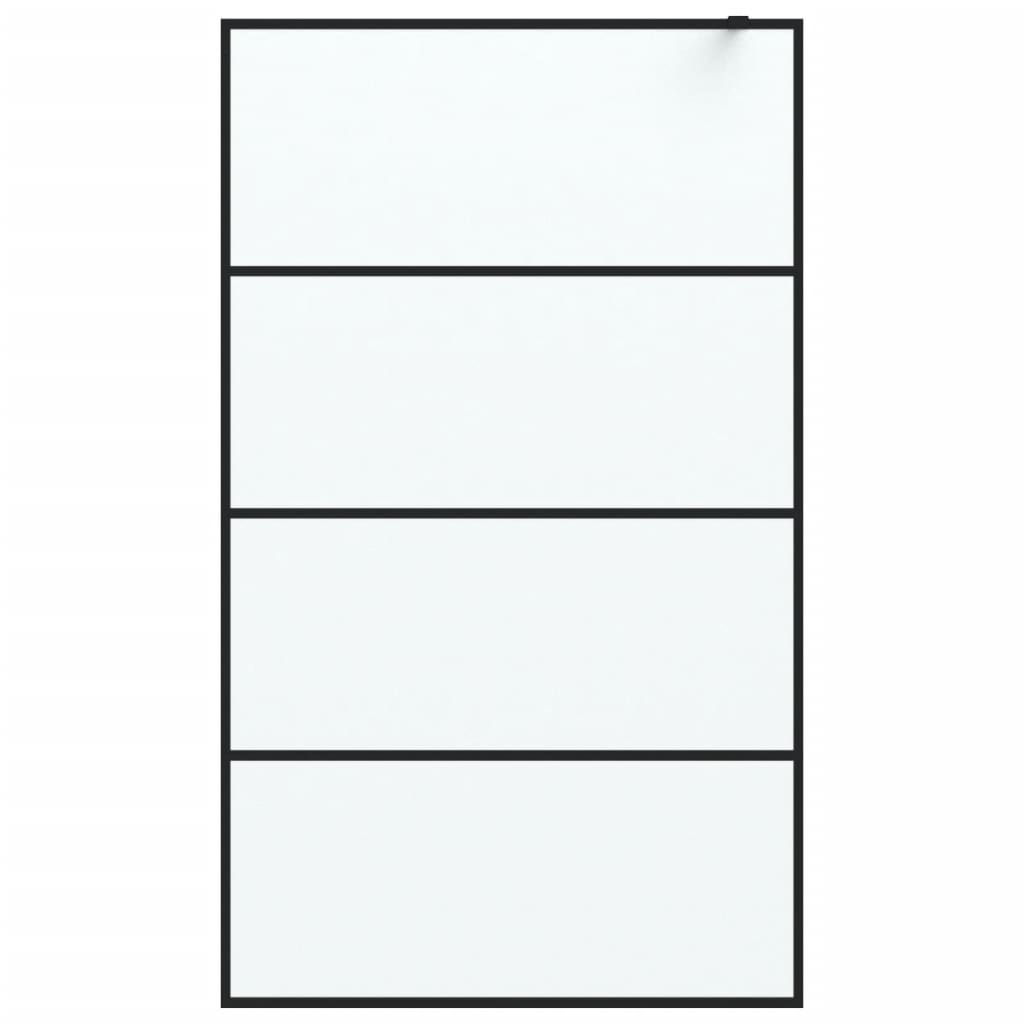 Pregrada za tuš crna 115 x 195 cm s mutnim staklom ESG