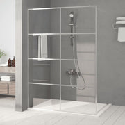 Pregrada za tuš srebrna 140 x 195 cm s prozirnim staklom ESG
