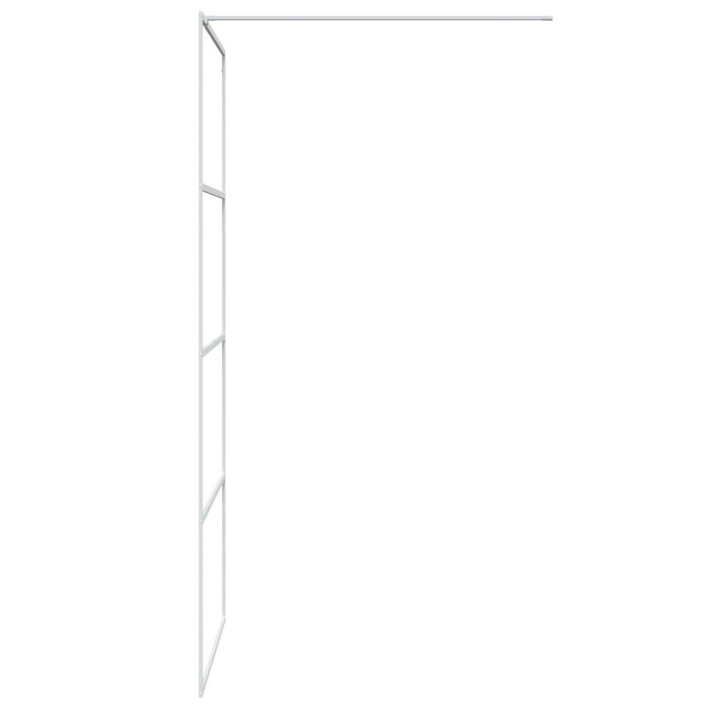 Pregrada za tuš bijela 90 x 195 cm s prozirnim staklom ESG