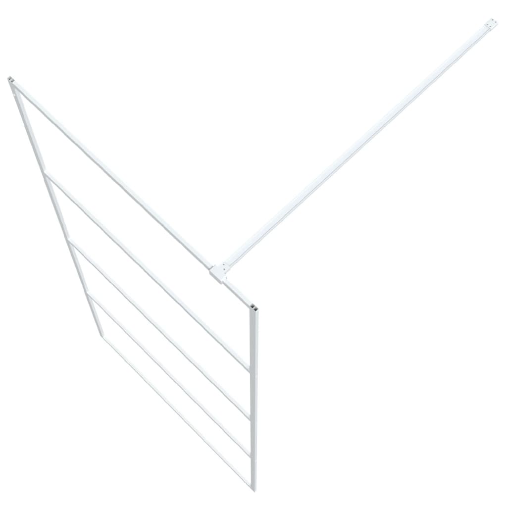 Pregrada za tuš bijela 90 x 195 cm s prozirnim staklom ESG