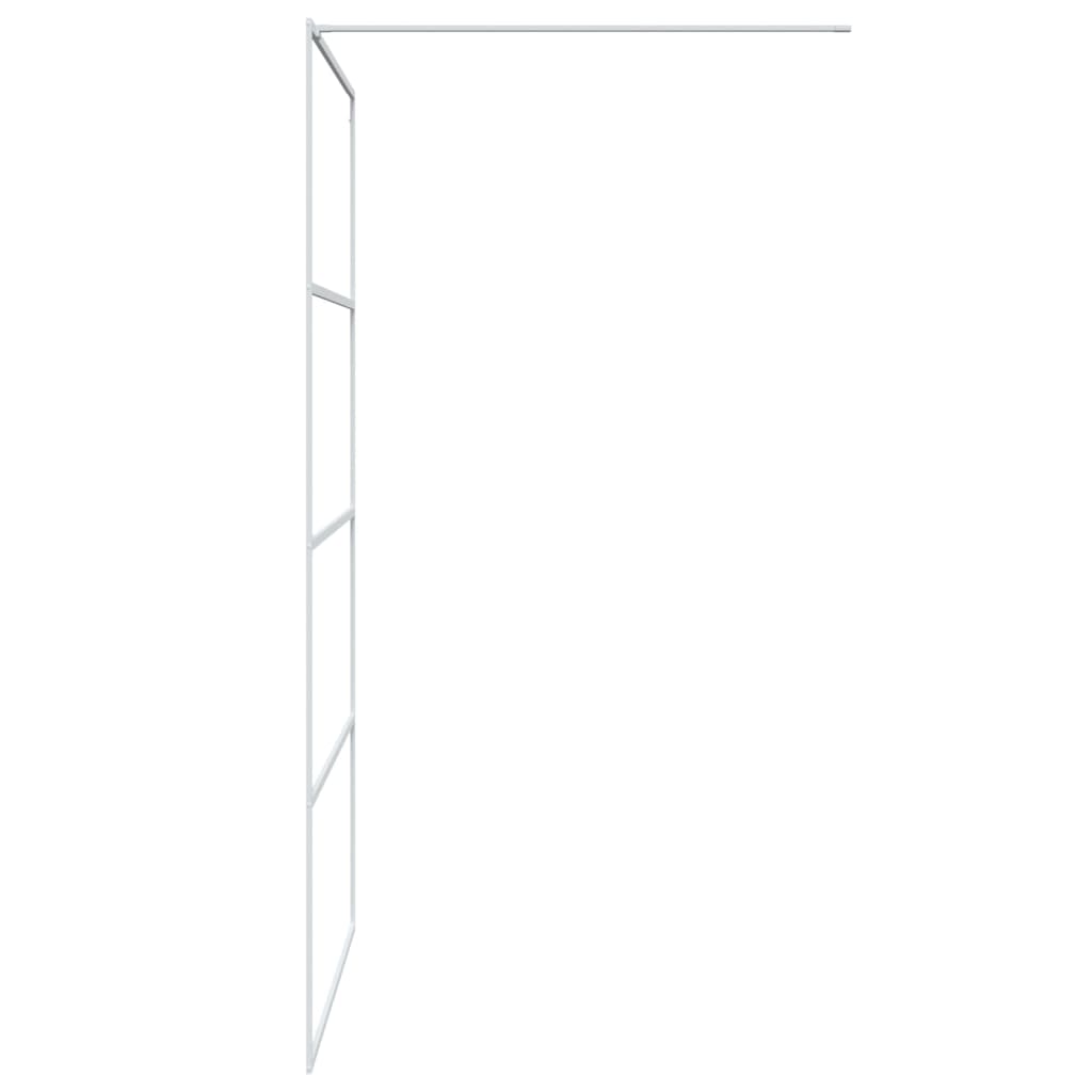 Pregrada za tuš bijela 115 x 195 cm s prozirnim staklom ESG
